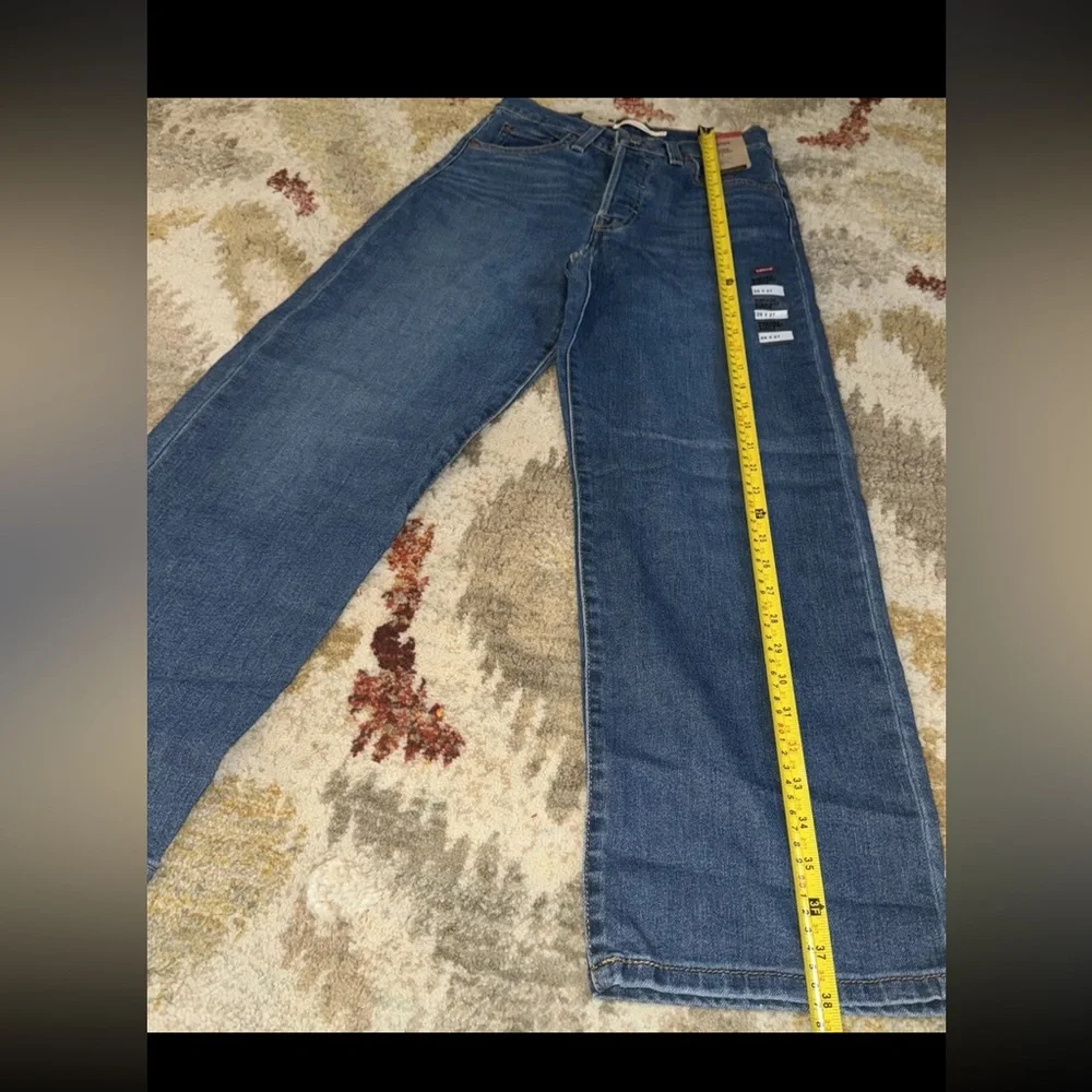 Women Levi Strauss Ribcage Straight Ankle Button Fly High Jeans Levi's Sz 26x27 - Picture 7 of 9